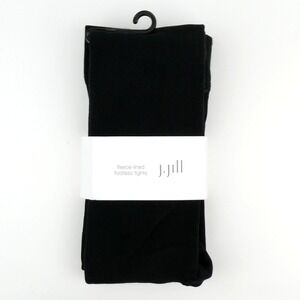 J.Jill Black Fleece-Lined‎ Footless Tights S/M NWT